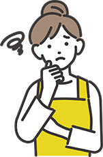 困った顔をしている女性